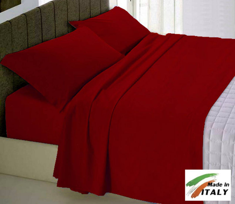 Coordina il letto con lenzuola in tinta unita BORDEAUX in varie misure in cotone COT3M_BORDEAUX7