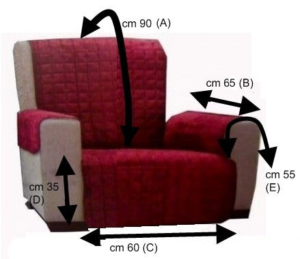 Copripoltrona relax copertura poltrona reclinabile ANTI MACCHIA no elastico MODA ST King CI: 18002603 Panna
