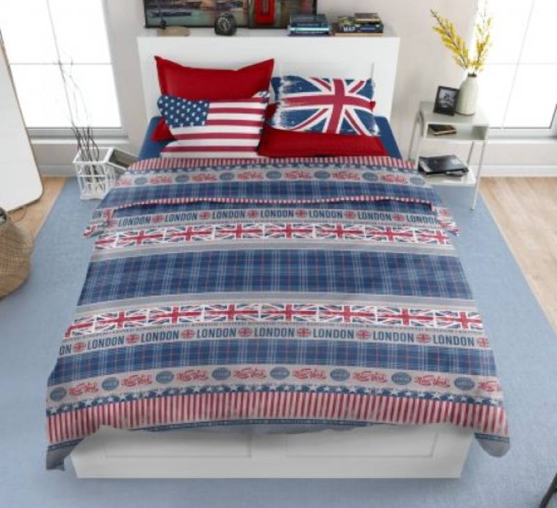 Paroure copripiumino lenzuola letto coordinabili con disegno bandiere ANCOT1PeM_BANDIERA